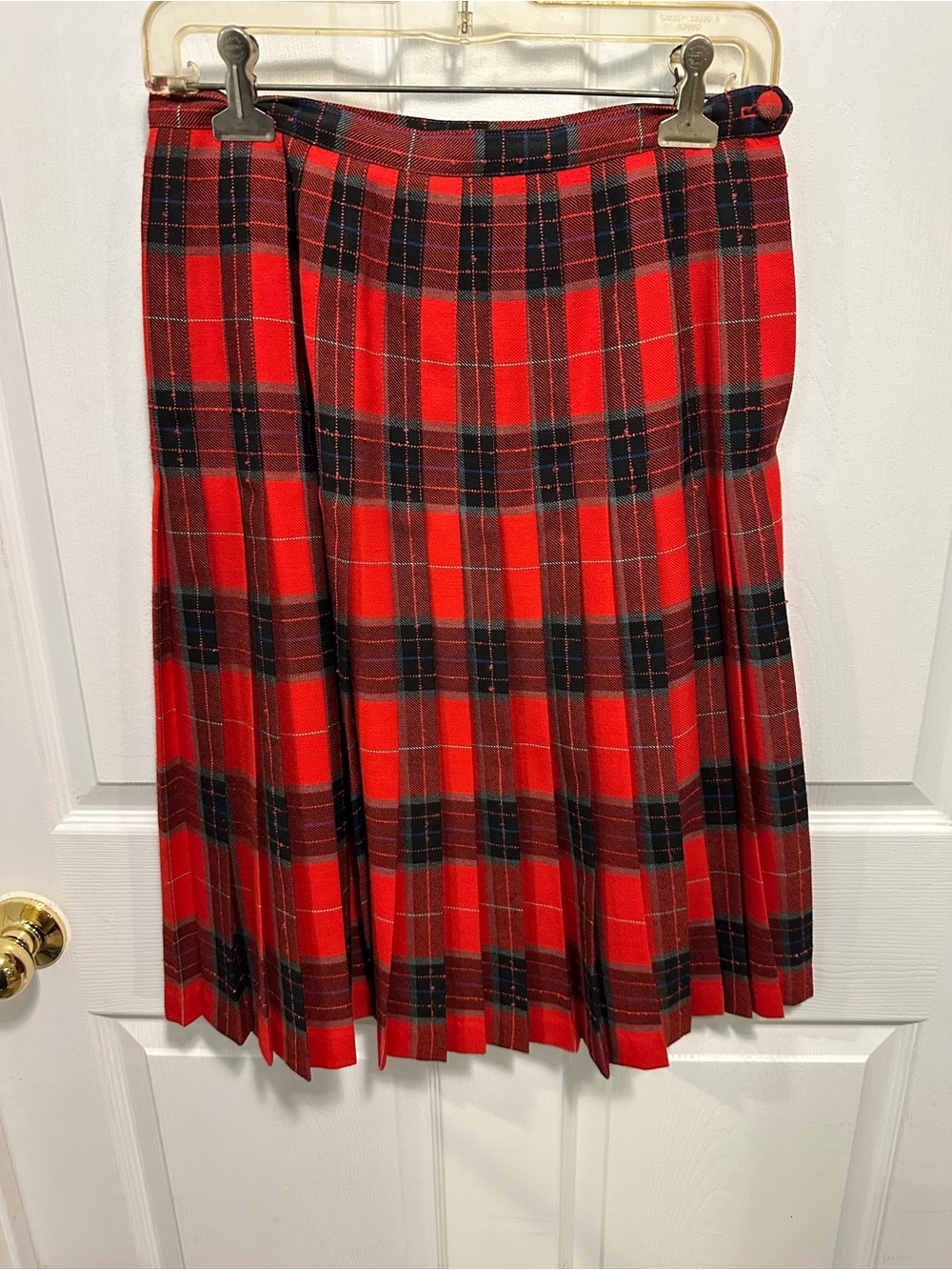 Red Plaid Pleated Skirt - Classic Tartan Style